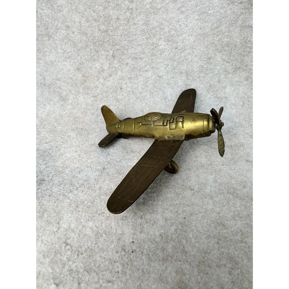 Vintage Antique Brass Desk Collector Aviation Pilot Decor Air Plane Figure‎